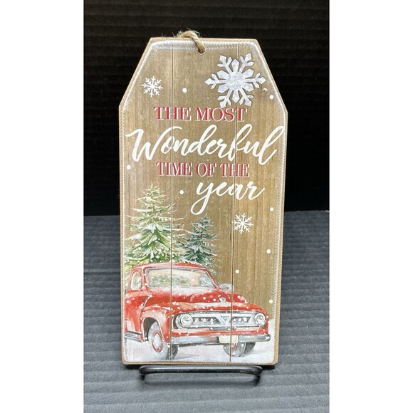 Other - Christmas House Sign It's the Most wonderful Time of the Year Red Car Wall Decor